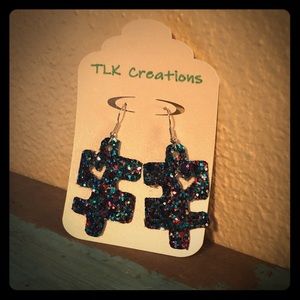 Puzzle piece earrings
